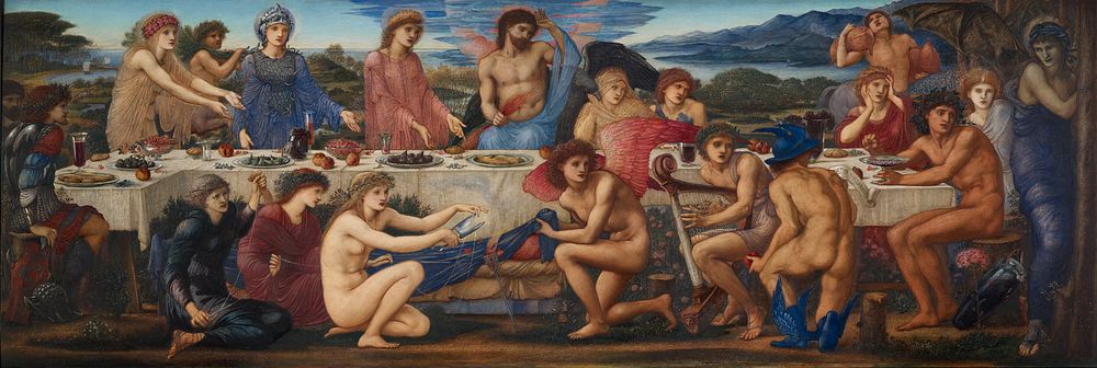 The Feast of Peleus painting in high resolution by Sir Edward Burne–Jones. 