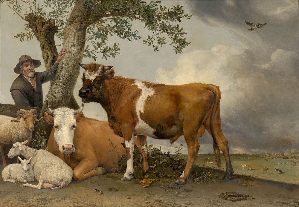 The Bull (1647) painting in high resolution by Paulus Potter. Original from the Mauritshuis Museum. 