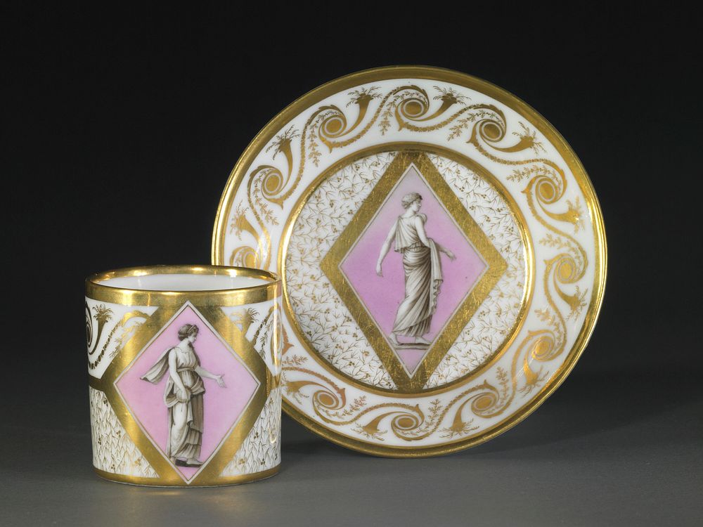 Cup and Saucer (1795&ndash;1800) earthenware in high resolution by Jean-N&eacute;pomuc&egrave;ne-Herman Nast. 