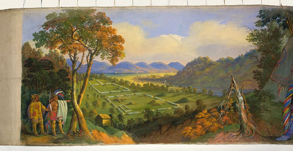 Panorama of the Monumental Grandeur of the Mississippi Valley (c.1850) painting in high resolution by John J. Egan. 