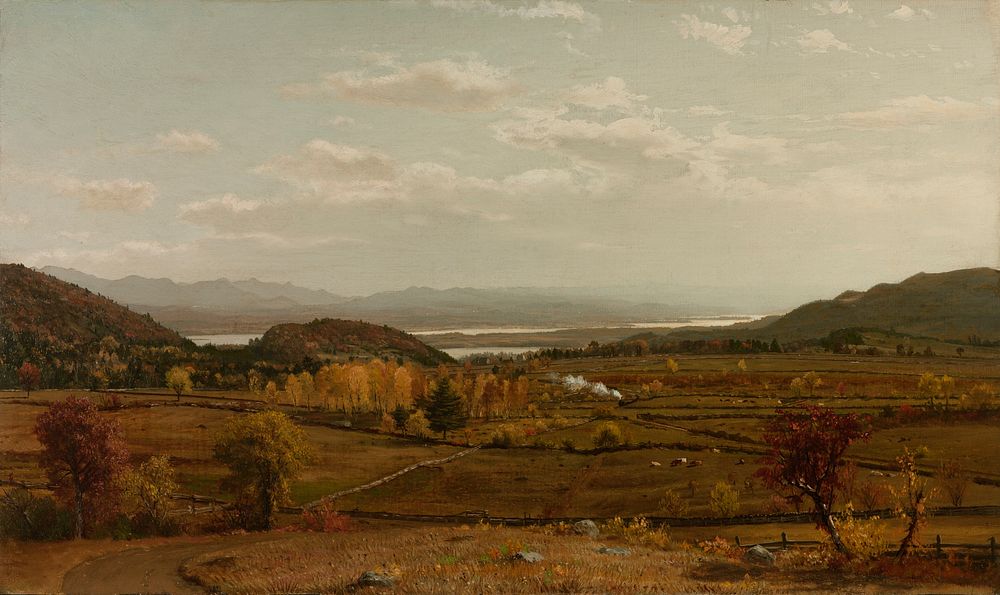 Landscape (c.1870) painting in high resolution by attributed to John William Casilear. 