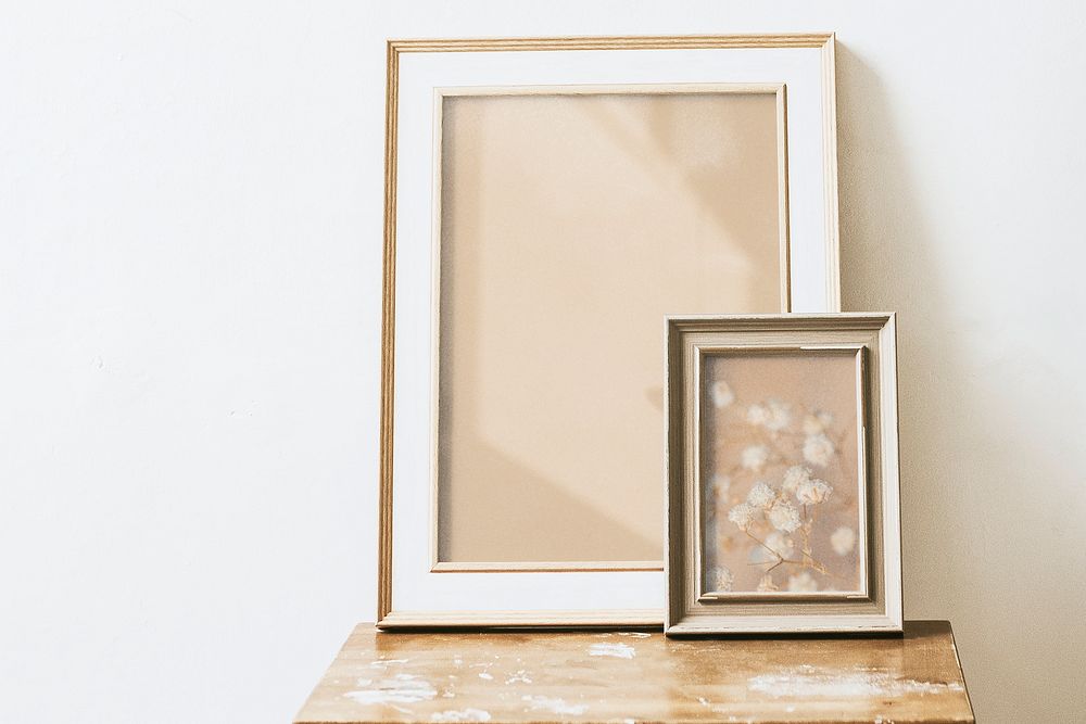 Picture frame mockups, Scandinavian rustic home decor psd