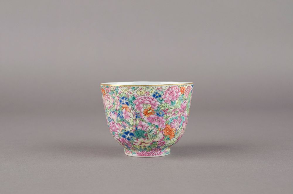 Cup with Design of the “One Hundred Flowers” Motif (late 18th–early 19th century) earthenware in high resolution by…