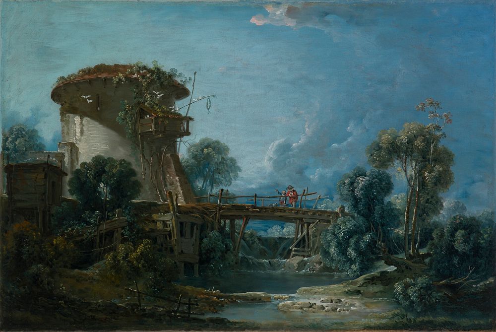 The Dovecote (1758) painting in high resolution by François Boucher. 