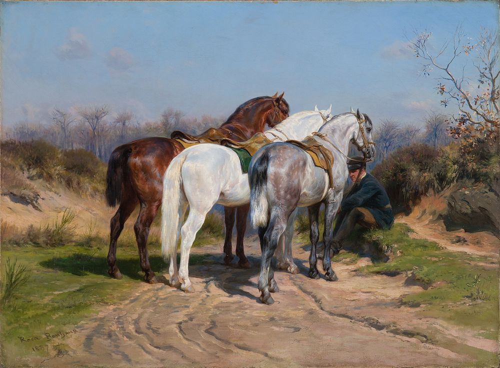 Relay Hunting (1887) painting in high resolution by Rosa Bonheur. 