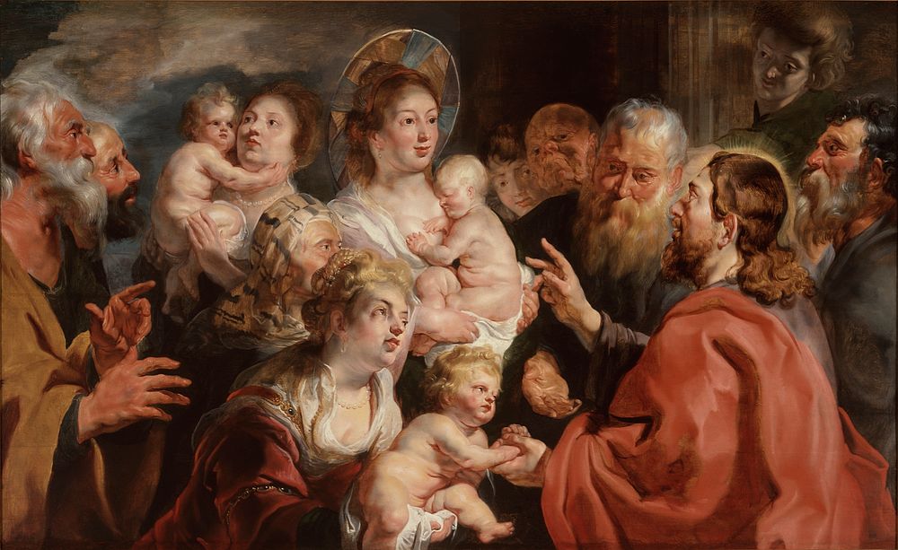 Suffer the Little Children to Come Unto Me (1615–16) painting in high resolution by Jacob Jordaens. 