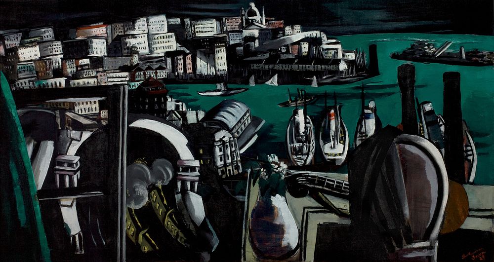 The Harbor of Genoa (1927) in high resolution by Max Beckmann. 