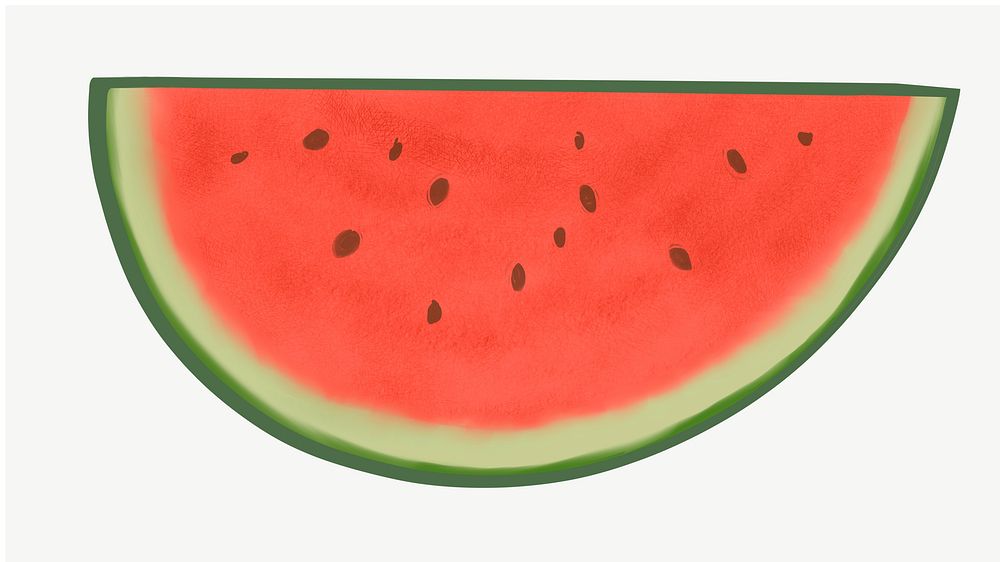 Watermelon fruit illustration collage element psd