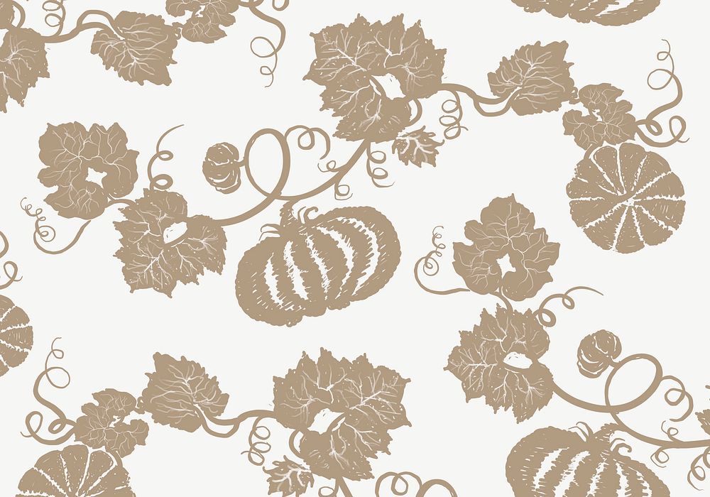 Gold pumpkin pattern background psd