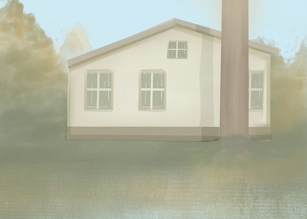 House illustration background, simple design  