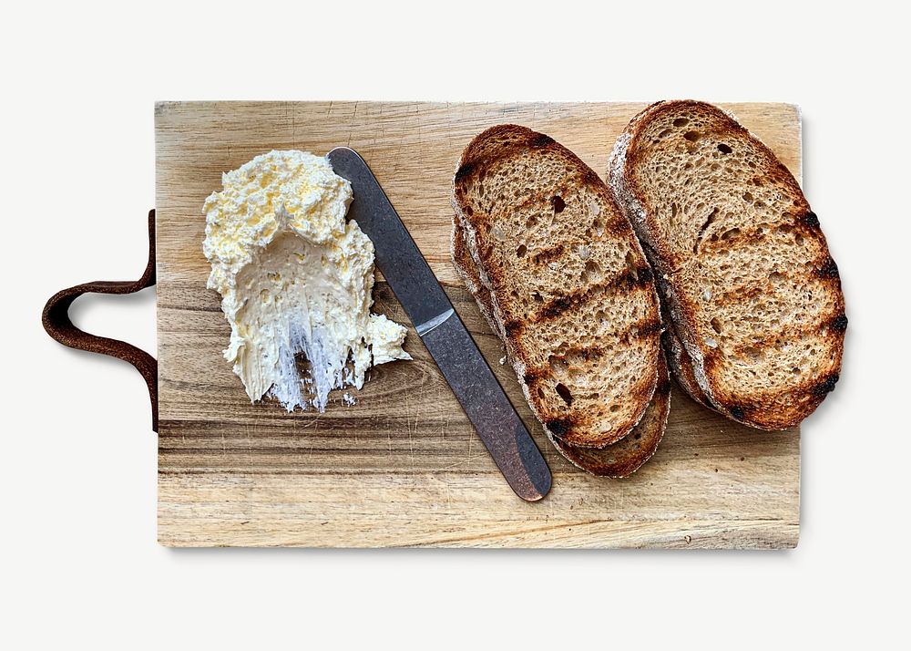 Toasted bread collage element psd