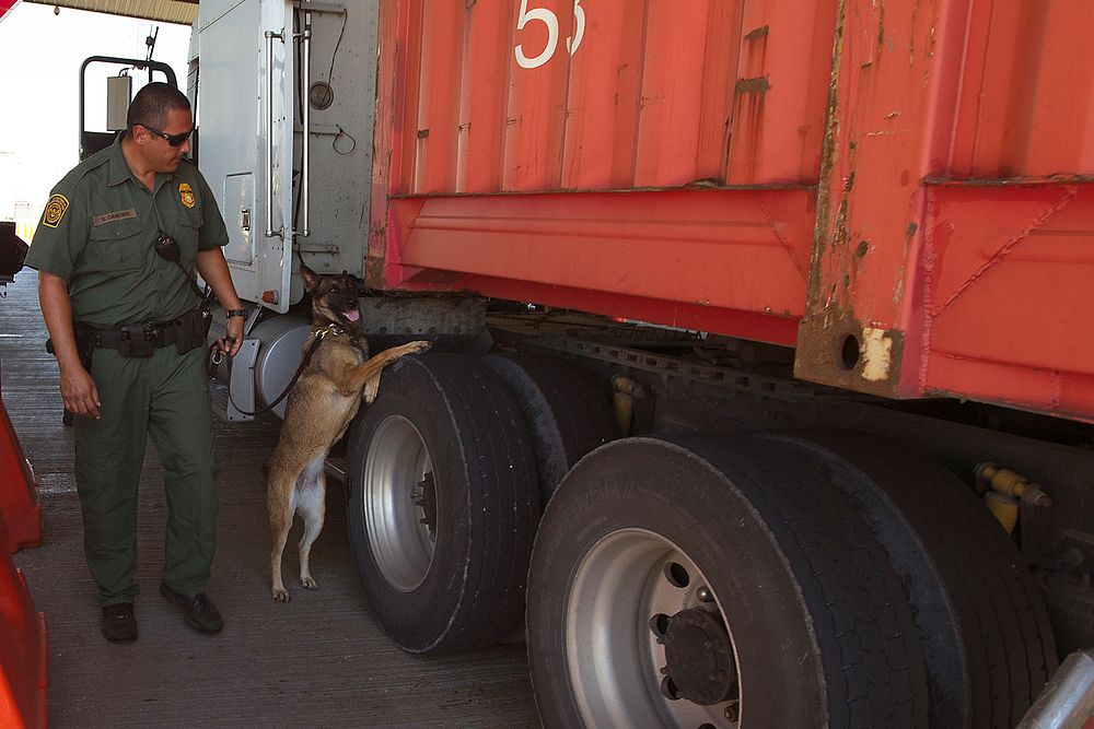 South Texas Border Patrol Check Point Truck Inspection
