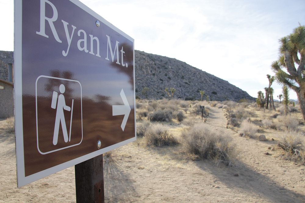 Ryan Mountain sign, Sheep Pass Campground