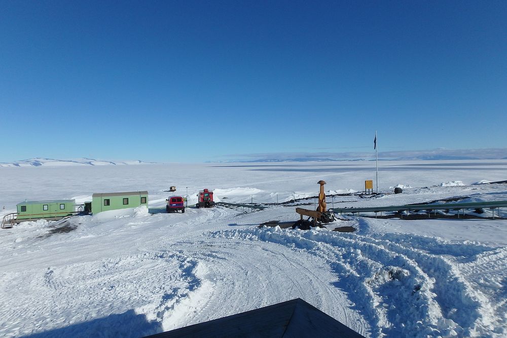 Antarctic research station. Original public domain image from Flickr