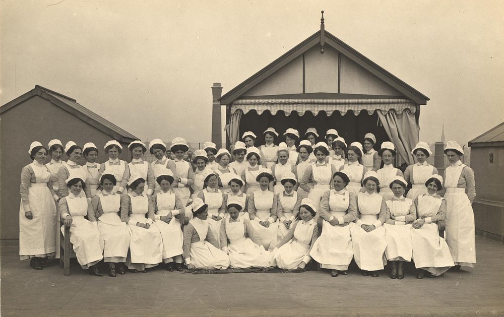 King George Military Hospital, night nurses (1915). Original public domain image from Flickr