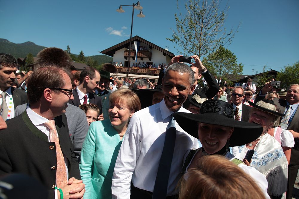 Barack Obama, U.S. President, meets citizens. Original public domain image from Flickr