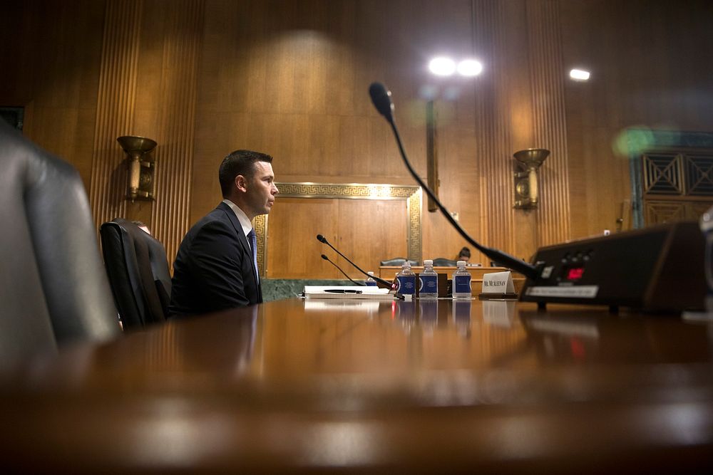 U.S. Customs and Border Protection Acting Commissioner Kevin K. McAleenan appears before the Senate Finance Committee in a…