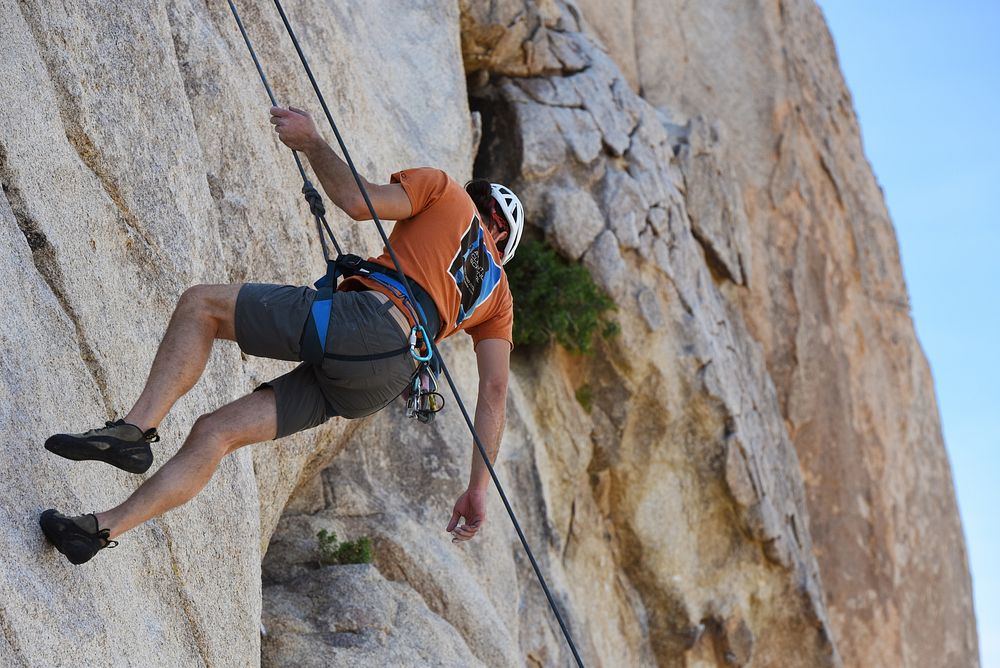 Man climbing in Hidden Valley