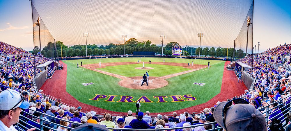 ECU vs UNCW, Game 2 of the NCAA Baseball Regional Tournament in Greenville, NC. June 1, 2018. Original public domain image…