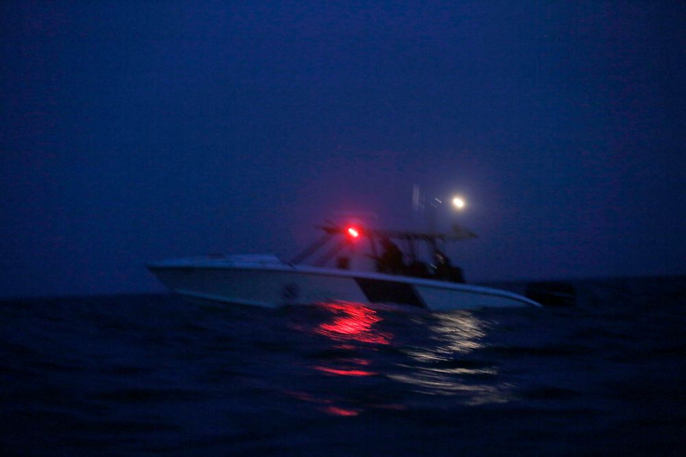 U.S. Customs and Border Protection Office of Air and Marine officers train for night operations at sea at the CBP's National…