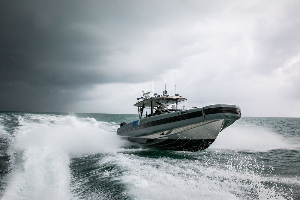 Marine Interdiction agents with U.S. Customs and Border Protection Air and Marine Operations patrol Miami Beach, Florida…