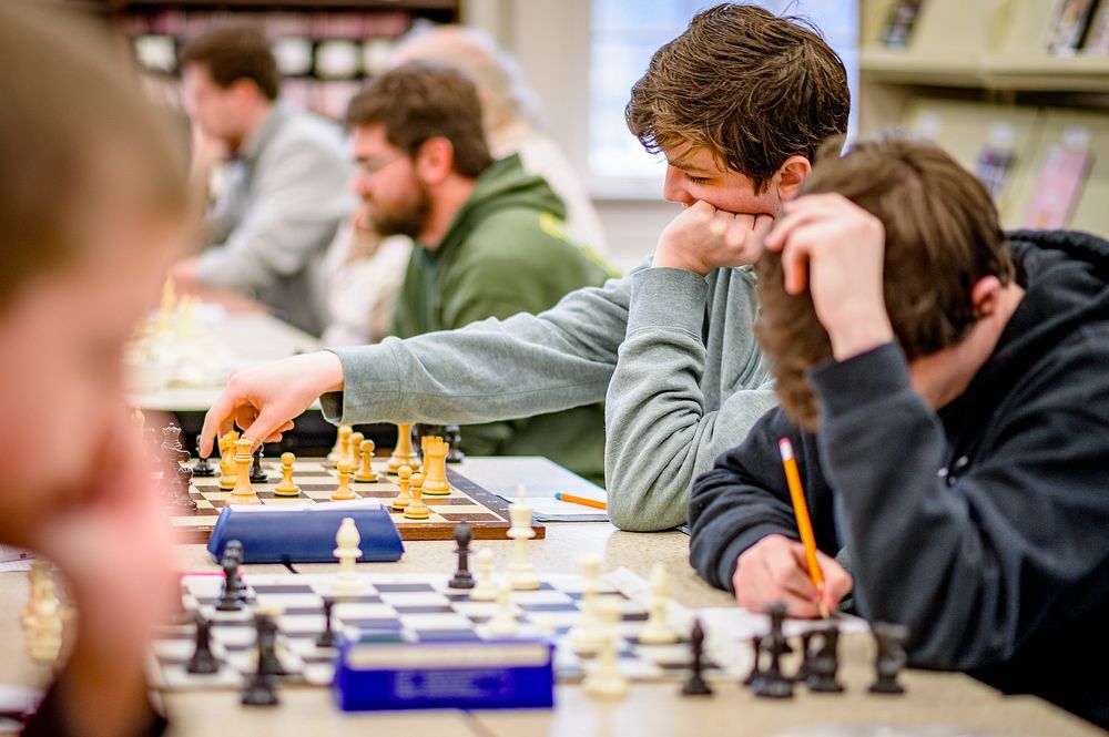 Pitt Area Chess Open held at Sheppard Memorial Library, February 23, 2019, North Carolina, USA. Original public domain image…