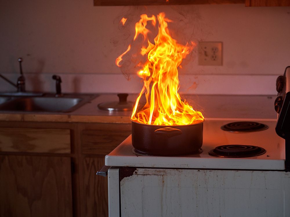 kitchen stove fire