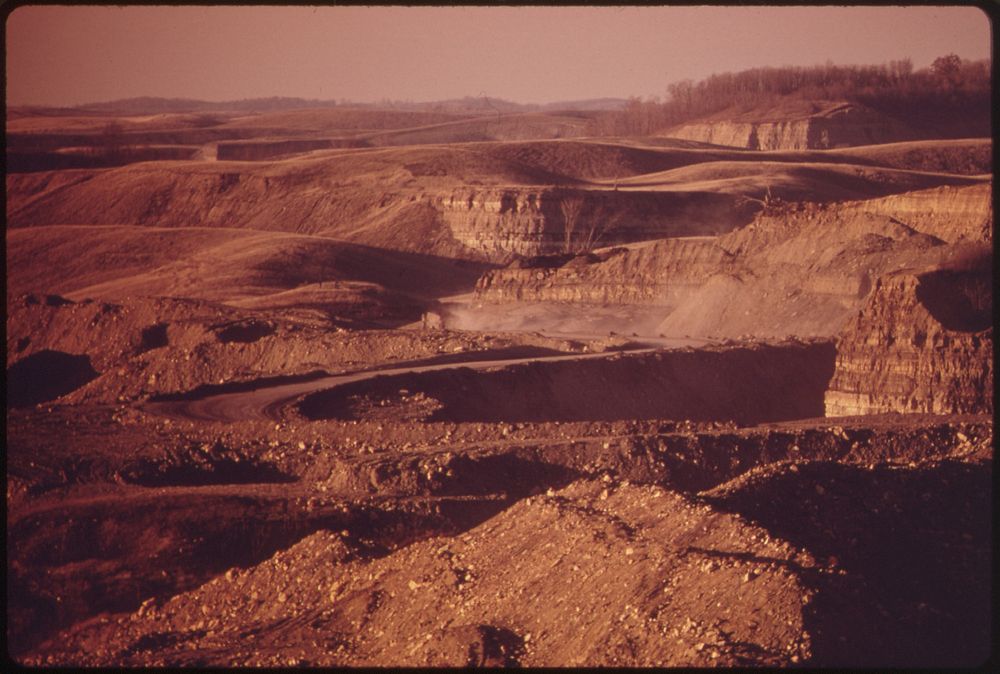 A Landscape of Mesas and Canyons Was Produced by the Hanna Coal Company in South-Eastern Ohio. Original public domain image…