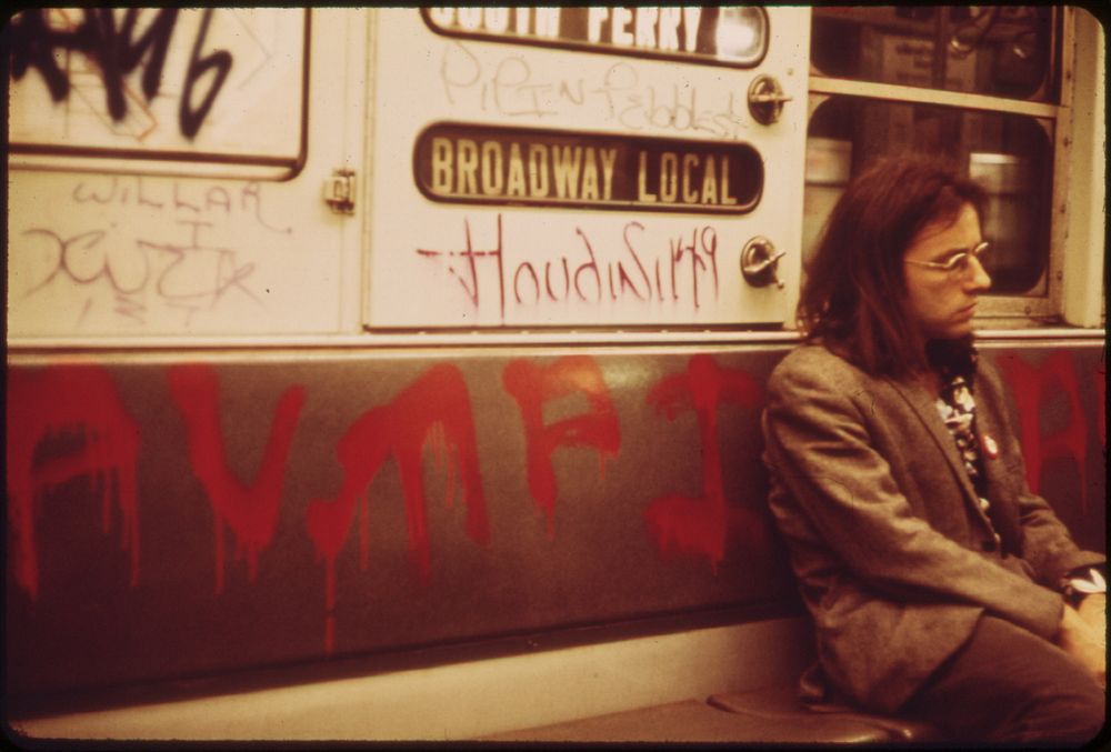 Vandals Have Spray-Painted This Subway Car, 05/1973. Original public domain image from Flickr