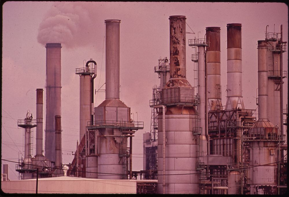 Smokestacks of Chemical Plant. Original public domain image from Flickr