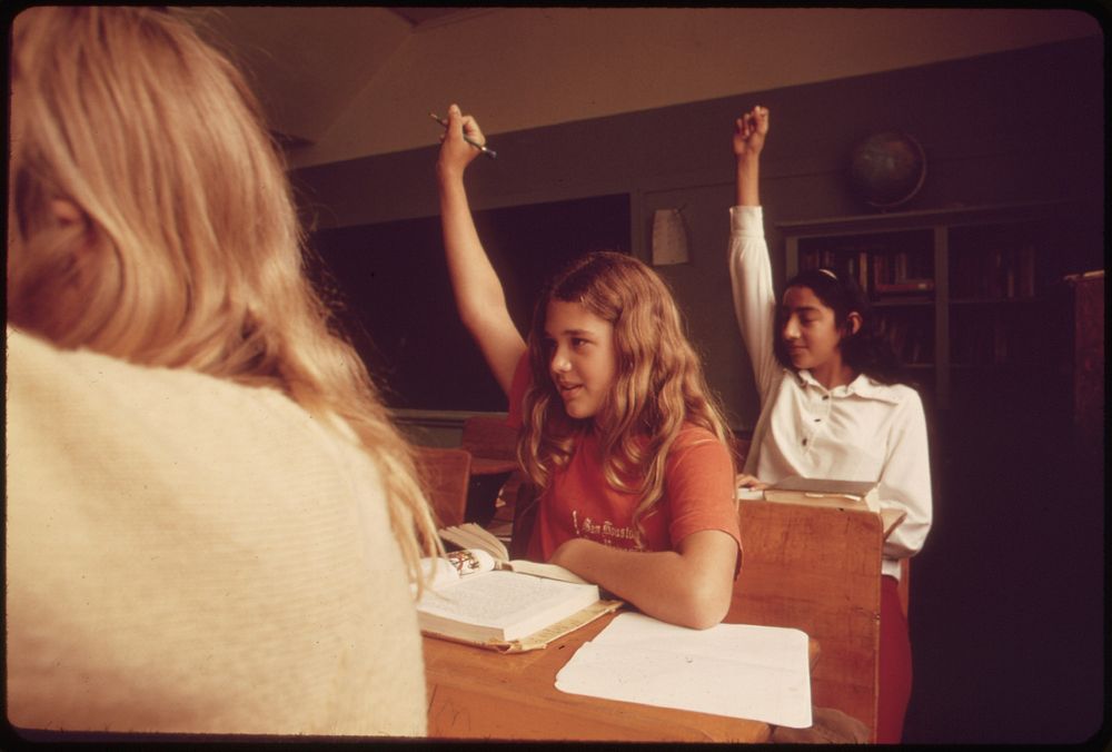Students in a Classroom at Leakey, Texas, near San Antonio 05/1973. Original public domain image from Flickr