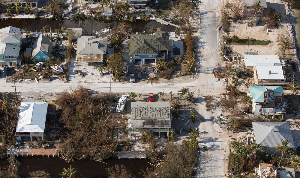 Homes in a neighborhood in the Florida Keys show damage as after the wrath of Hurricane Irma September 12, 2017.