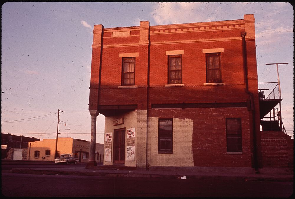 Corner of 3rd and Oregon Streets in El Paso's Second Ward, 06/1972. Photographer: Lyon, Danny. Original public domain image…