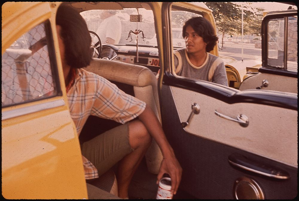 Teenagers in El Paso's Second Ward, a Classic "Barrio" on the Border of Mexico, 06/1972. Photographer: Lyon, Danny. Original…