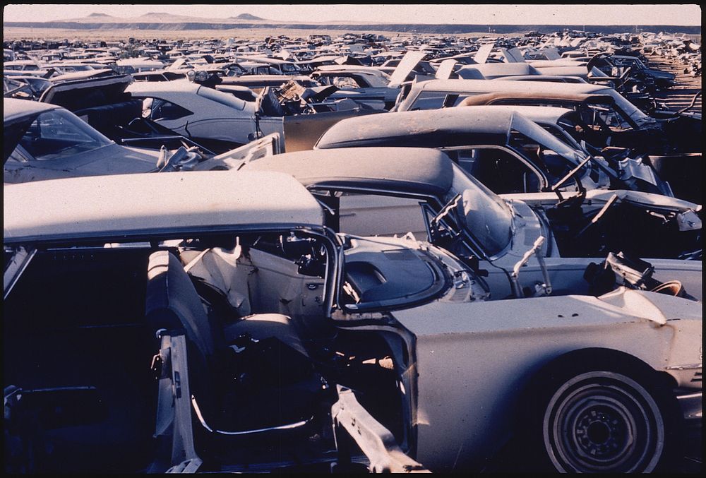 Gaede's Wrecking Yard, 04/1972. Photographer: Lyon, Danny. Original public domain image from Flickr