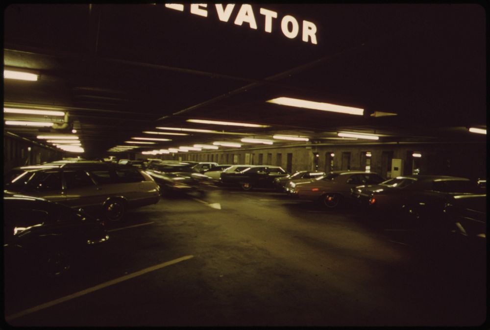 Fountain Square's Underground Garage 09/1973. Photographer: Hubbard, Tom. Original public domain image from Flickr