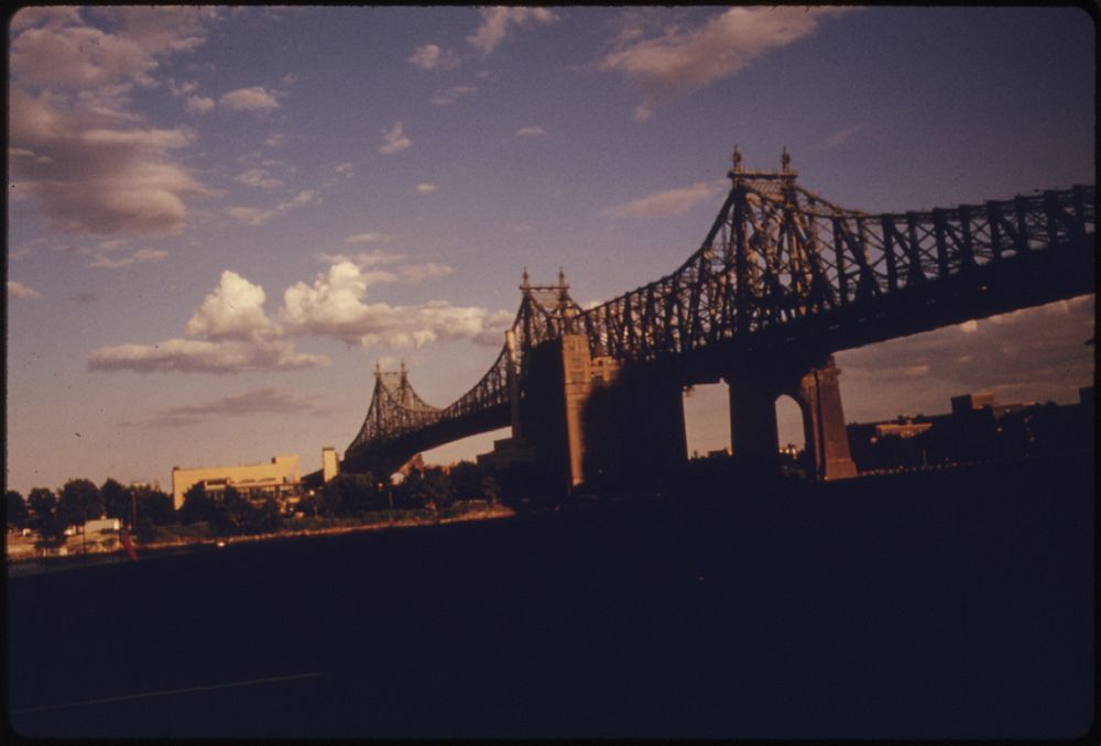 The 59th Street Bridge Seen From the East Side Drive Manhattan, New York City.  Original public domain image from Flickr
