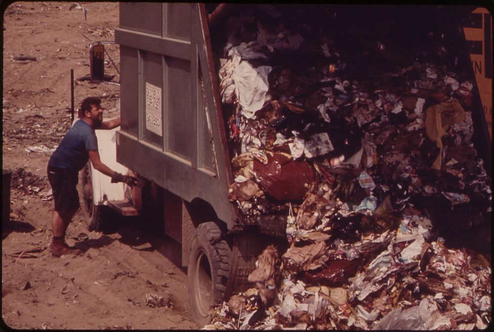 Dumping Garbage at the Croton Landfill Operation 08/1973. Photographer: Blanche, Wil. Original public domain image from…