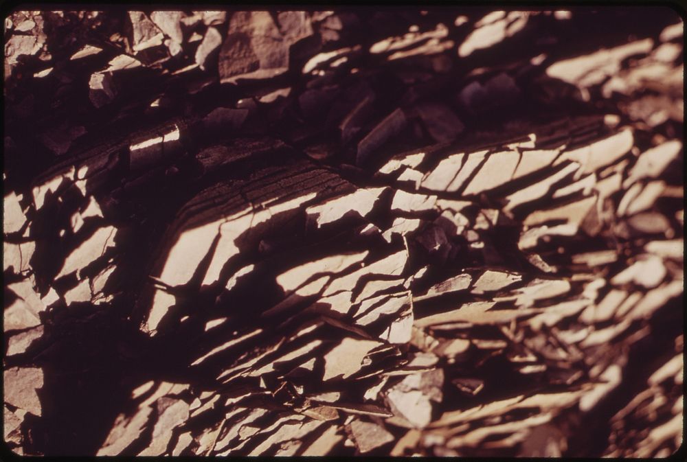 Close-Up of Slatey Rock Chips in the Atigun Gorge, 5 Miles East of the Pipeline Crossing of the Atigun River. These Chips…