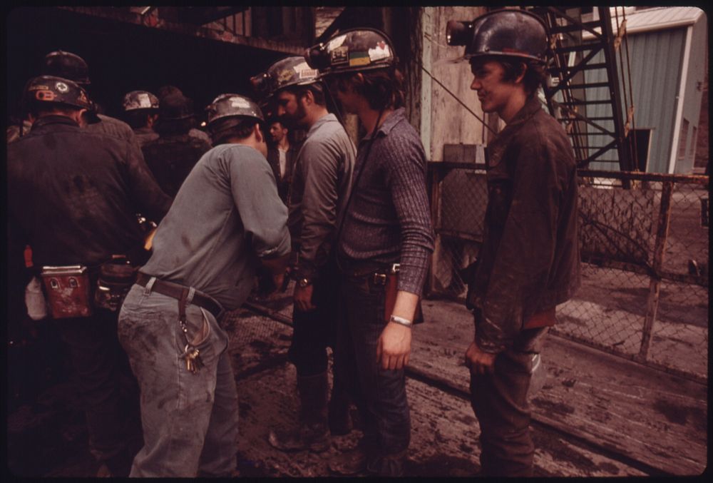 Miners at Virginia-Pocahontas Coal Company Mine #4 Are Searched for Smoking Materials Prior to Taking the Elevator Into the…