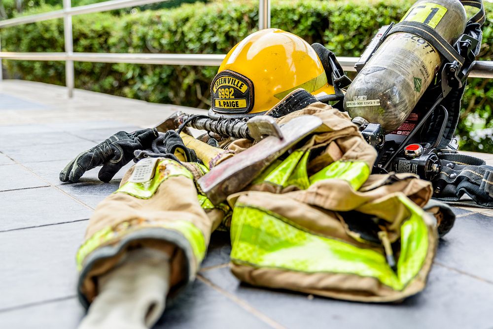 Fire rescue high rise training, Garrett Hall on the ECU Campus, July 11, 2018. Original public domain image from Flickr