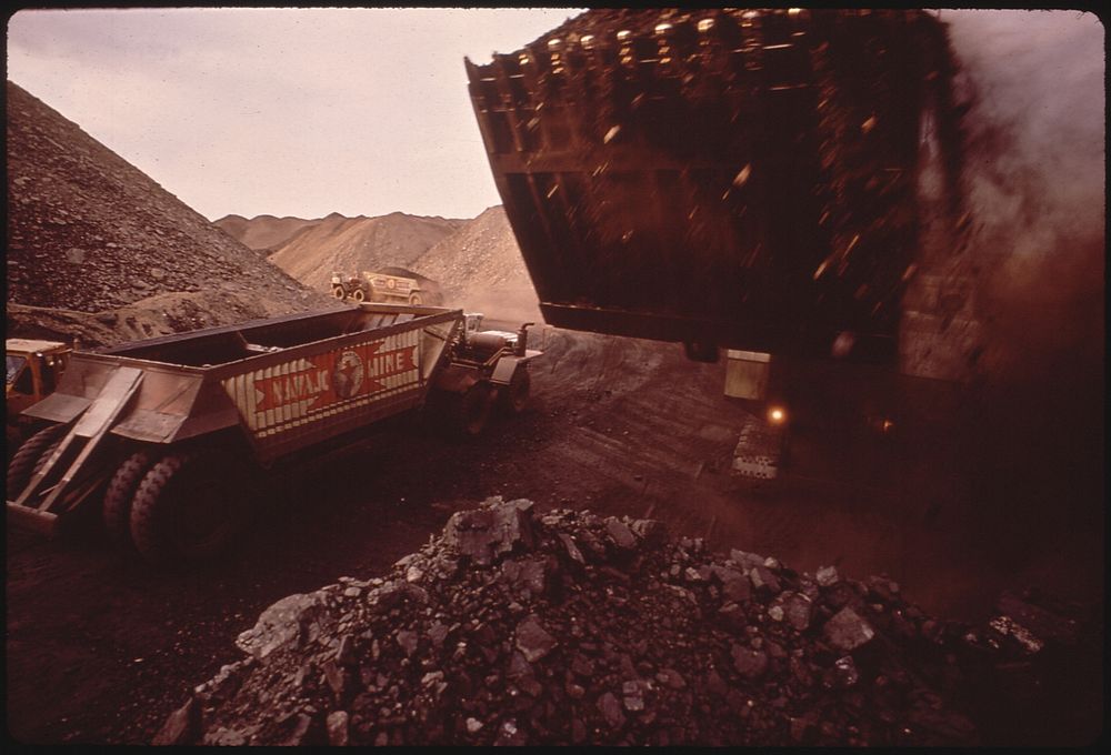Strip Mining Operations at the Navajo Mine of the Utah Construction and Mining Company. The Navajo Mine Services the Four…