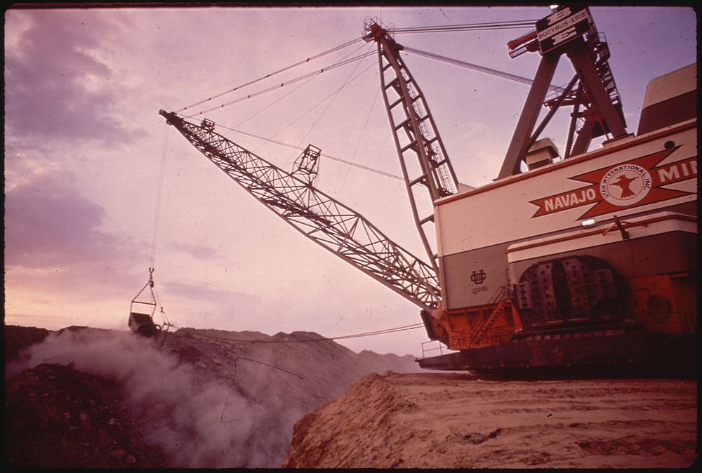 Strip Mining with Dragline Equipment at the Navajo Mine in Northern Arizona. Photographer: Eiler, Lyntha Scott. Original…