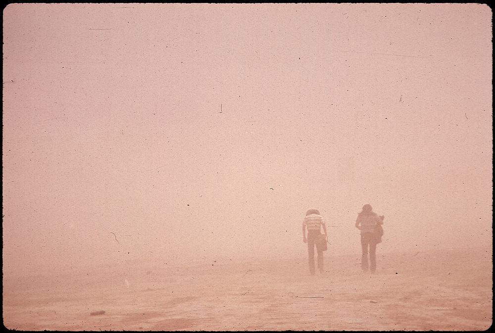 Walkers in Dust Storm. Photographer: Eiler, Terry. Original public domain image from Flickr