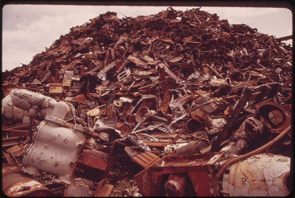 Heap of Scrap Metal at the American Ship Dismantling Division on the Willamette River. Photographer: Falconer, David.…
