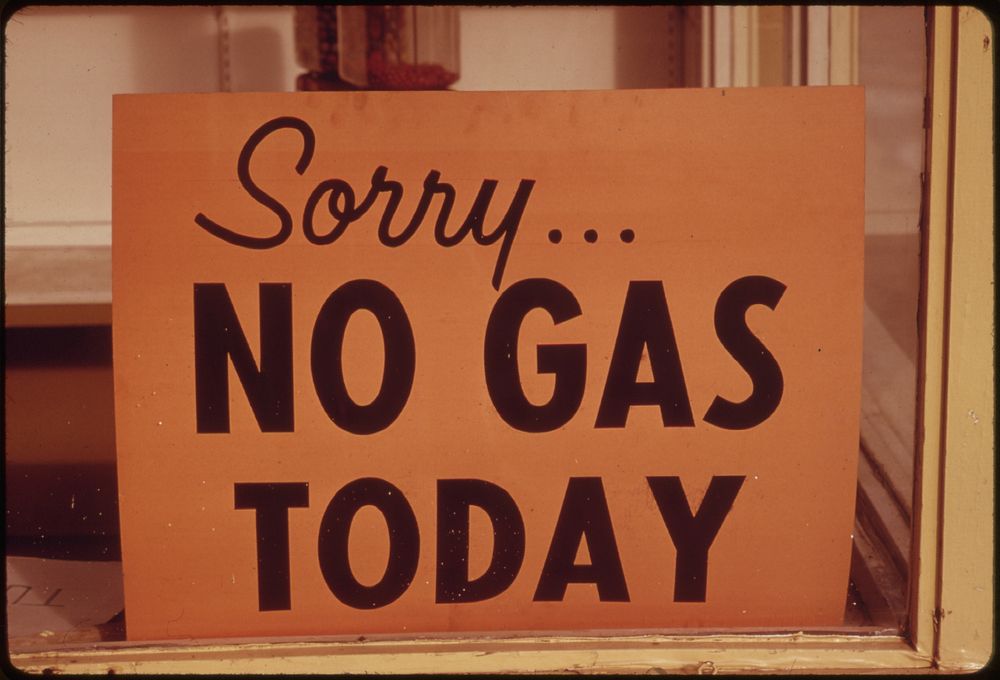 "No Gas" Signs Were a Common Sight in Oregon During the Fall of 1973, Such as at This Station in Lincoln City Along the…