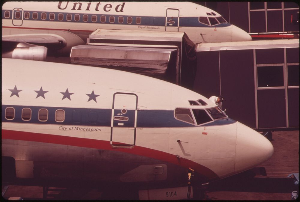 At Portland International Airport 05/1973. Photographer: Falconer, David. Original public domain image from Flickr