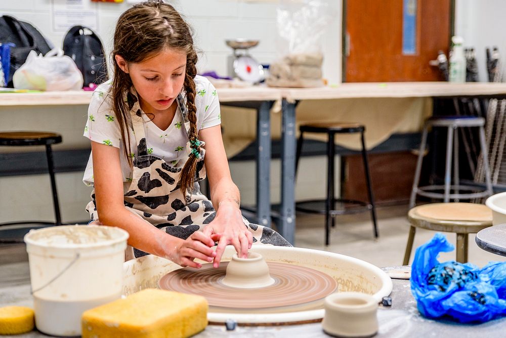 Young Potters Wheel Camp at Jaycee Park, July 12, 2018.