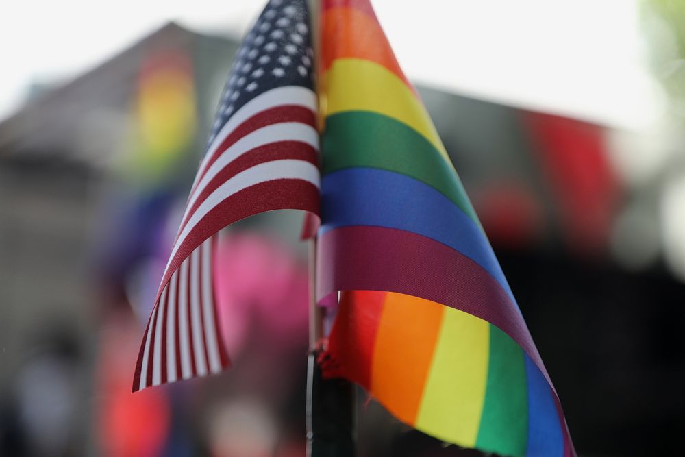 Pride flag. Original public domain image from Flickr