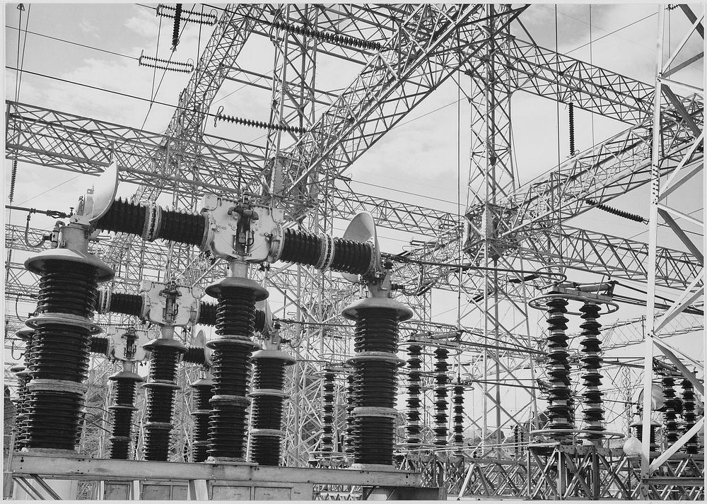 Photograph of Electrical Wires of the Boulder Dam Power Units. Photographer: Adams, Ansel, 1902-1984. Original public domain…